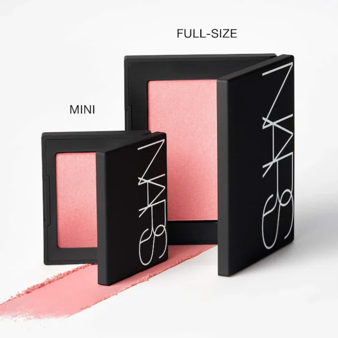 NARS - Mini Talc-Free Powder Blush | Orgasm | Peachy Pink With Golden Shimmer - Image 3